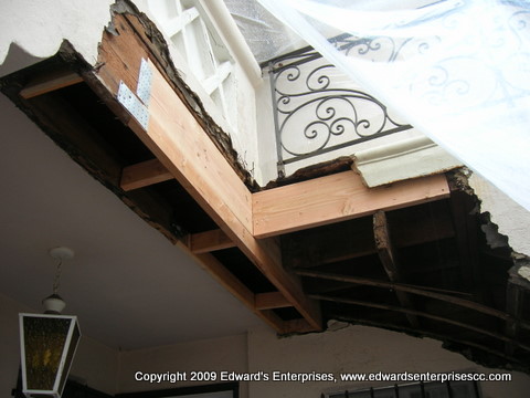 Water/flood loss from a leaking Newbury Park staircase landing repaired.