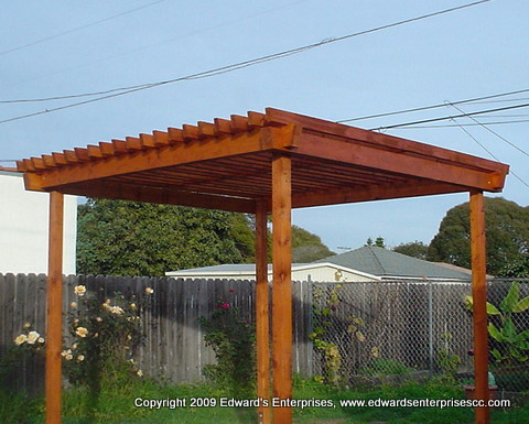 Ojai, CA 93023 Arbor repair service: New backyard Arbor constructed, stained and sealed for residential customer