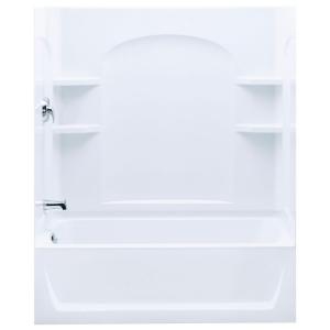 Bathtub repairs and installations: A full size bathtub with shower and bathing accessory holders. Perhaps you would like this in your home?
