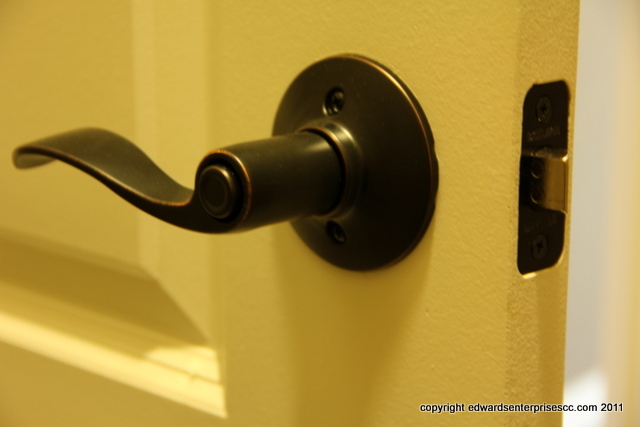 The front door to your residence can undergo a full make-over with painting and new doorknobs and hinges for many strong years of use.