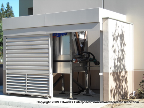 Commercial Remodeling and Repair: Evaporator tower and new exterior enclosure built by Edward's Enterprises.