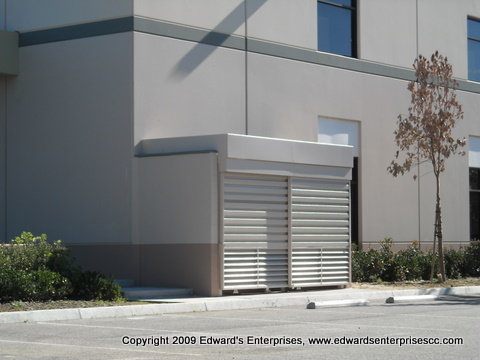 Commercial Remodeling and Repair: Evaporator tower and new exterior enclosure built by Edward's Enterprises.