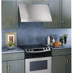 Stainless steel hood installed