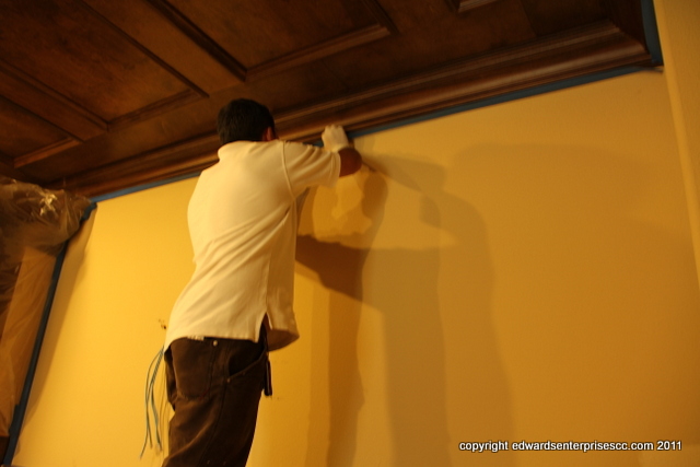Carpinteria 93013 Wall Patch: A residential wall patch job, near the ceiling.