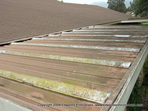 Patio Cover Top cleaned and repaired by Edward's Enterprises