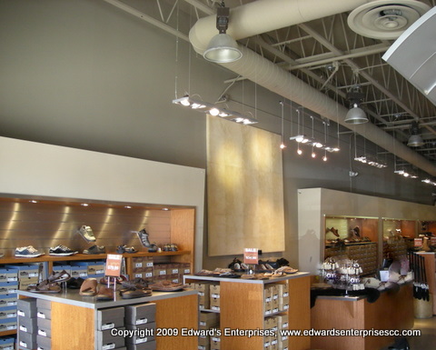 Edward's Enterprises 91361 and 91362 Commercial Remodeling: A Retail remodel consisting of drywall wall and open beam ceiling repairs and touching up paint and trim through the retail store
