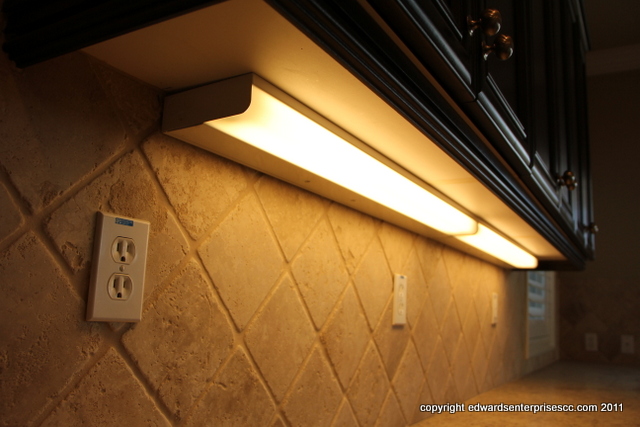 Receptacle adn under cabinet lighting.