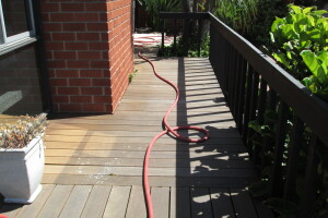 Landscaping Pressure Washing Wood Patio - Landscaping