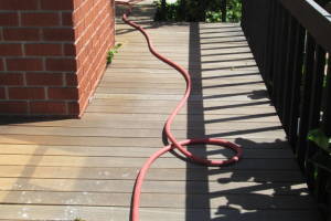 Landscaping Pressure Washing Wood Patio - Landscaping