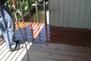 Landscaping Pressure Washing Wood Patio - Landscaping