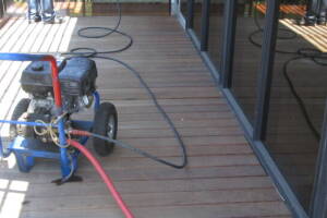Landscaping Pressure Washing Wood Patio - Landscaping