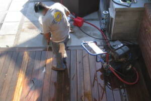 Landscaping Pressure Washing Wood Patio - Landscaping