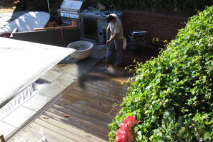 Landscaping Pressure Washing Wood Patio - Landscaping