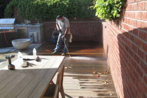 Landscaping Pressure Washing Wood Patio - Landscaping