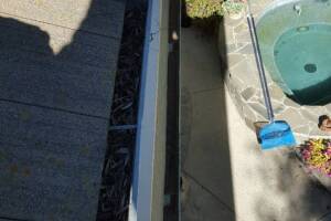 Landscaping Rain Gutter Debris Cleaning - Landscaping