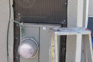 Painting Stucco Electrical Panel Install - Painting