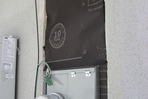 Painting Stucco Electrical Panel Install - Painting