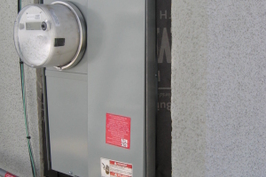 Painting Stucco Electrical Panel Install - Painting