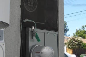 Painting Stucco Electrical Panel Install - Painting