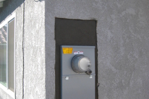 Painting Stucco Electrical Panel Patch - Painting