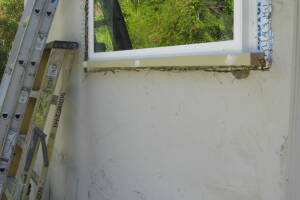 Painting Stucco Window Wall Cracks - Painting