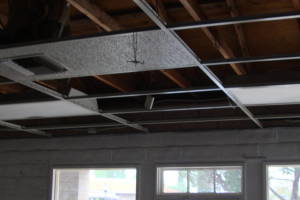 Repair Drop Ceiling New Tbar Tiles Installed - Repair