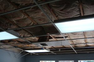 Repair Drop Ceiling New Tbar Tiles Installed - Repair