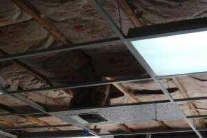 Repair Drop Ceiling New Tbar Tiles Installed - Repair