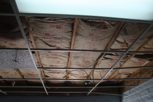 Repair Drop Ceiling New Tbar Tiles Installed - Repair