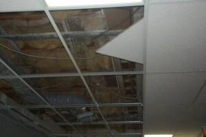 Repair Drop Ceiling Tiles Lighting Installed - Repair