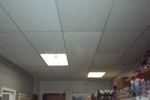 Repair Drop Ceiling Tiles Lighting Installed - Repair