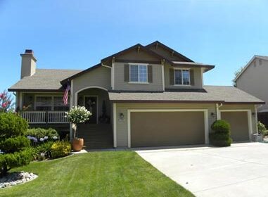 Front of two story home