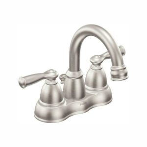 Brushed steel Moen faucet