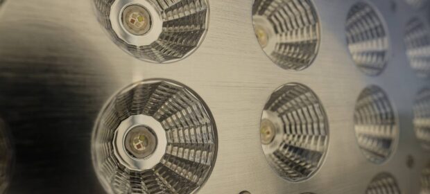 Close up view of LED spotlight array