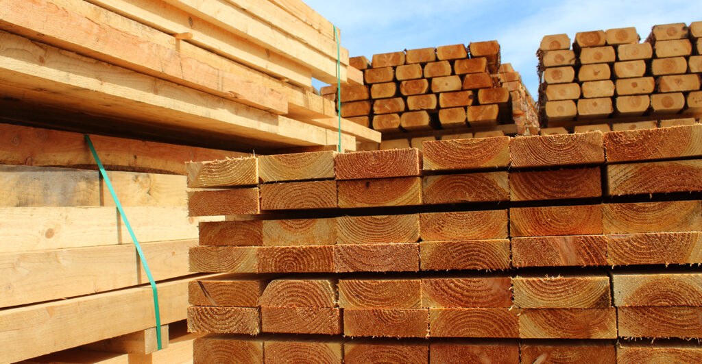 Image of a large lumber shipment