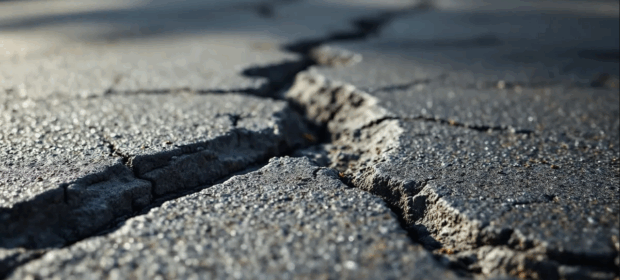 Image of a large driveway crack