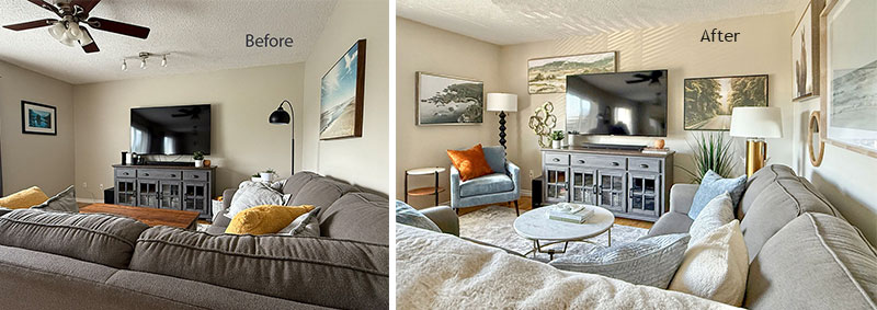 Before and after shot of paint