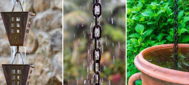 A selection of rain chains