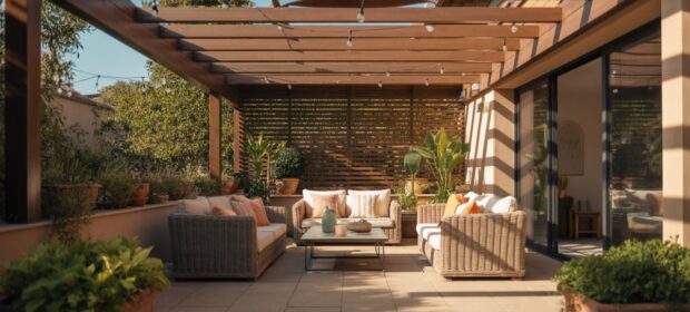 patio with a nice patio cover